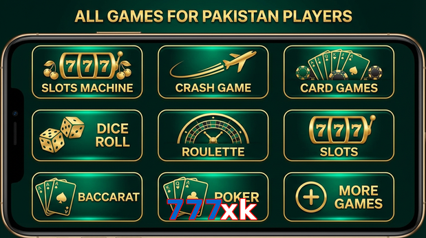 Main screen of 777Xk games page for PK players